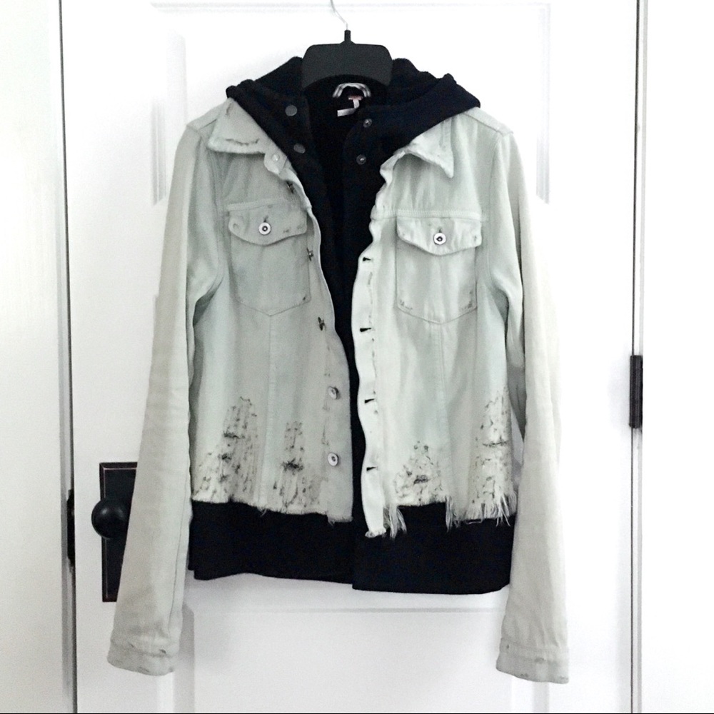 Christina Anstead Free People Hooded Denim Jacket